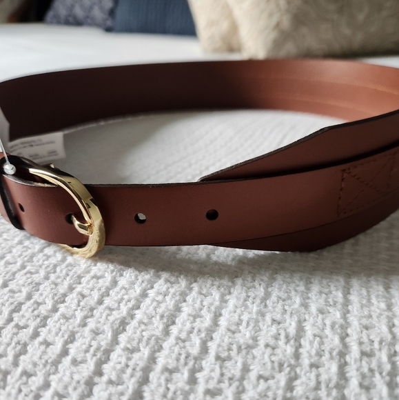 NWT J. Crew Leather Waist Belt Cognac Color Size M/L - Picture 6 of 12